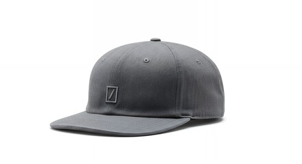 Fototapeta premium Gray Baseball Cap Product Shot on White Background Fashion Apparel