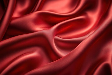 Red silk fabric luxurious texture elegant drape