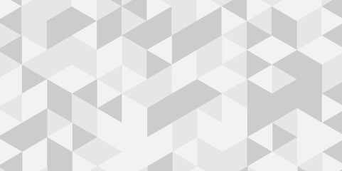 Fototapeta premium Geometric abstract mosaic repeat diamond origami white, gray square cube triangulated random cube low polygon triangle textile abstract corporate creative design. 