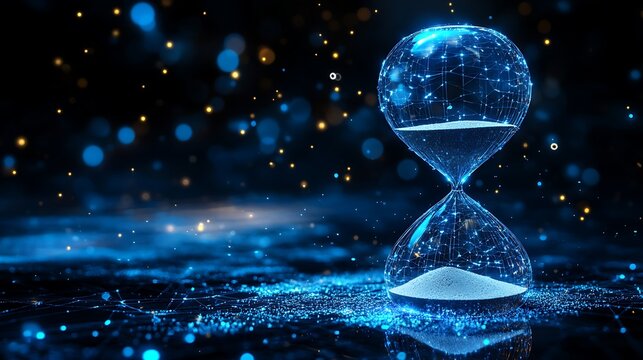 Futuristic Hourglass Timepiece Concept Digital Rendering for Time Management and Technology Theme