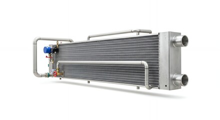 Fototapeta premium Industrial Heat Exchanger System with Pipes and Fittings for Cooling Solutions