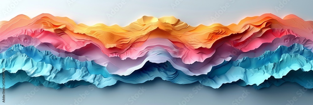 Aufkleber abstract multicolored layered landscape background with smooth gradient from warm orange and yellow 