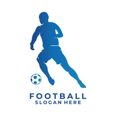 Football Player logo design vector. Football sport logo design icon template