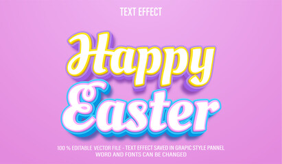 Happy Easter 3d editable text effect style