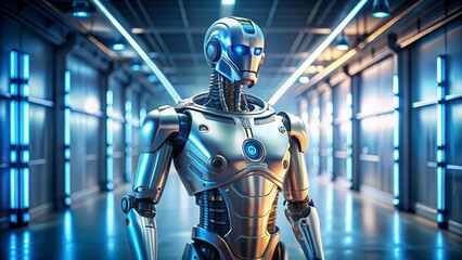 Fototapeta premium Advanced AI Robot Assistant: Futuristic Technology Concept Stock Photo