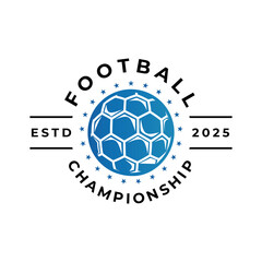 Football best sport logo design vector. Ball with stars logo design icon