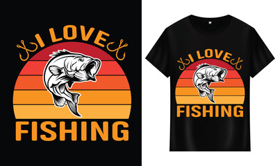 Fototapeta premium Fishing T-Shirt Design