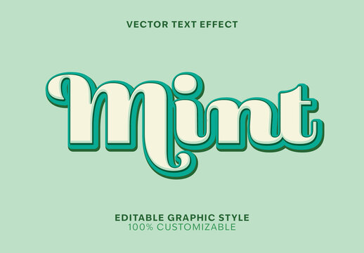 Green Beige 3D Outline Shadow Bold Text Effect