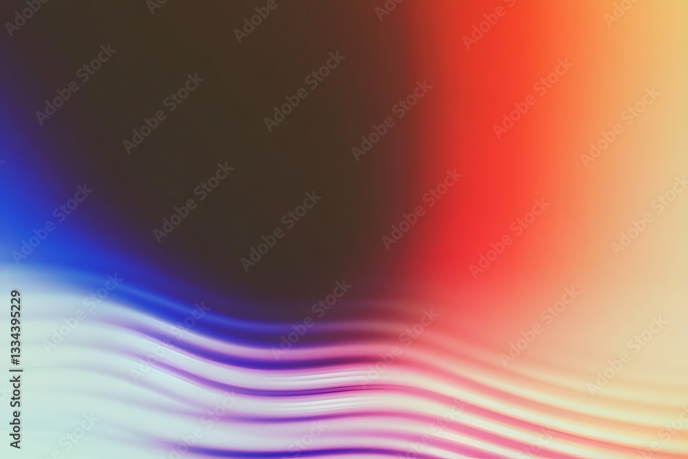 Poster softly blended colorful gradients with a textured wave pattern below