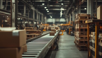 Industrial facility photography efficient indoor warehouse operations