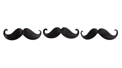 Black mustache pattern design on transparent background