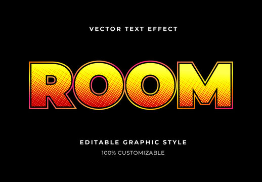 Yellow Red Bold Halftone Gradient Text Effect