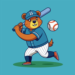 Cartoon illustration of a baseball player holding a ball