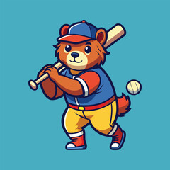 Cartoon illustration of a baseball player holding a ball
