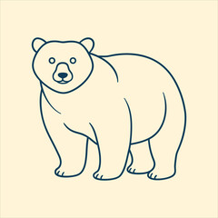Cute cartoon bear vector illustration with a happy and playful character