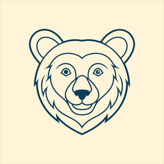 Cute cartoon bear vector illustration with a happy and playful character