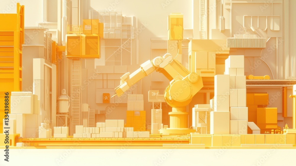 Poster enhancing distribution centers revolutionizing warehouse operations with robotic automation