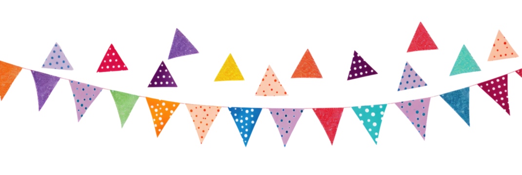 bunting banner on transparent background