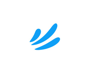 Abstract blue shape on white background with clean style creating a modern and simple look.