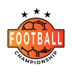 Football with stars logo design vector