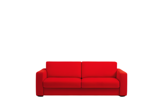 red sofa furniture isolated on transaprent background - Powered by Adobe