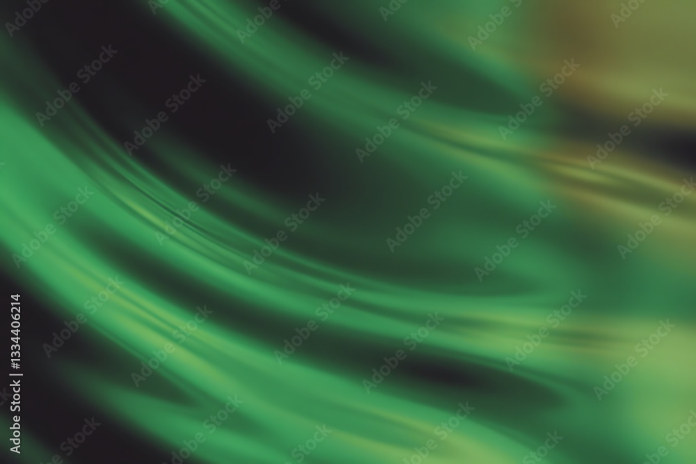Poster green and dark flowing abstract background with smooth lines