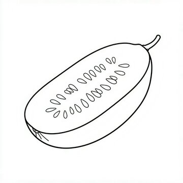 recommend clip art: half a cucumber sketch 