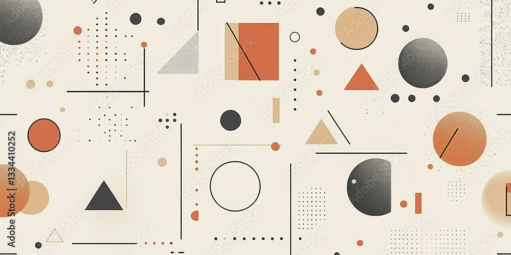 Poster geometric shapes and lines compose a modern abstract design