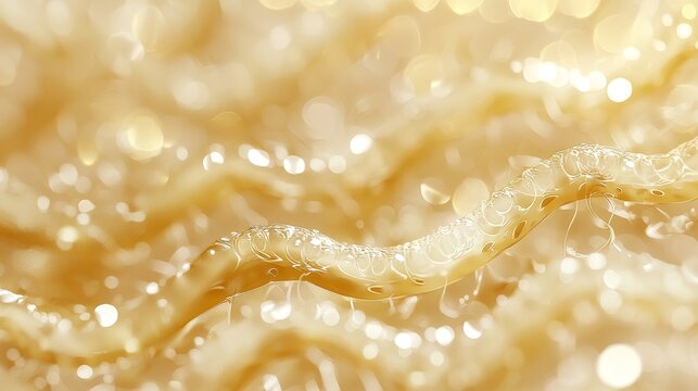Close-up of Campylobacter jejuni bacteria, spiral and wavy, with a soft bokeh effect highlighting its unique shapes under a microscope