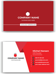 Clean Red and White Business Card Template