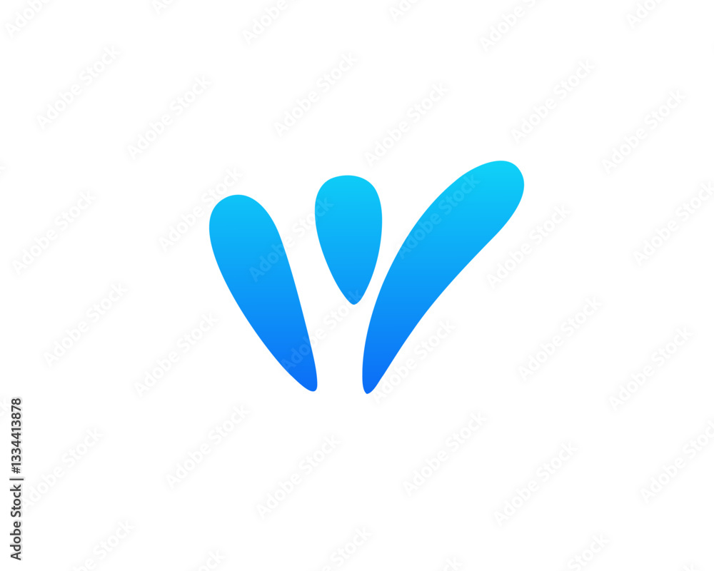 Aufkleber a blue gradient symbol displays three shapes in a simple and clean design on a white background.