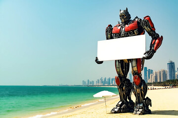 blank sign on the beach