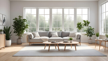 A living room with set of sofa and a light wooden floor.