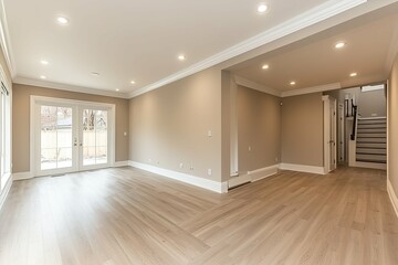 A spacious and newly constructed interior view of a modern home