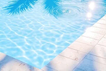 Obraz premium Sparkling Pool Water with Palm Shadows