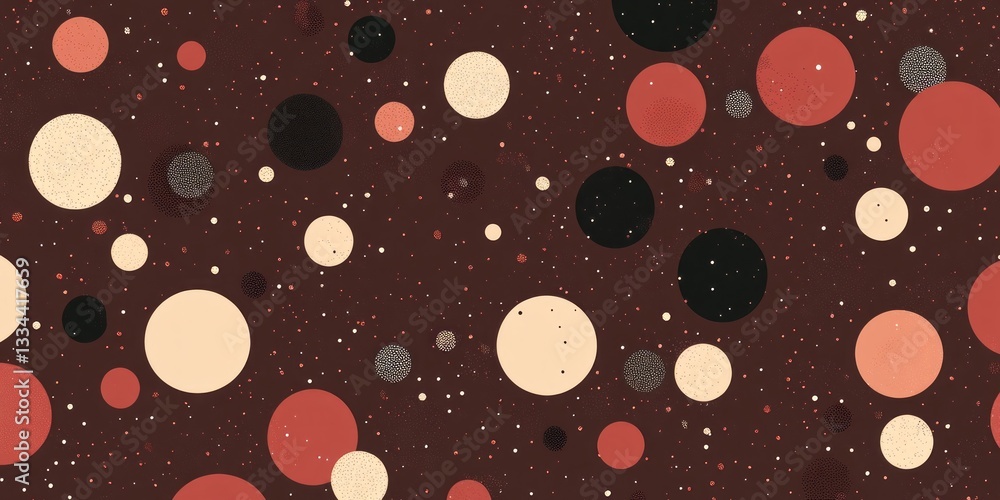 Poster abstract pattern features circles of various sizes and colors