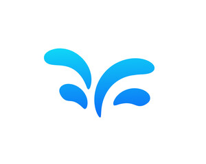 Abstract design with blue liquid waves and flowing curves; simple and elegant visual effect.