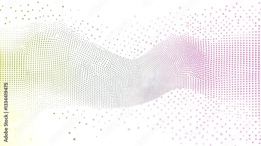 Aufkleber abstract halftone wave design with colorful gradient and dynamic pattern