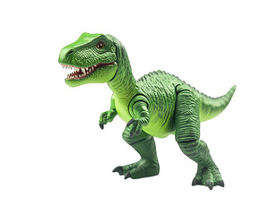 Obraz premium bright green toy dinosaur with detailed textures and fierce expression, perfect for imaginative play and decoration
