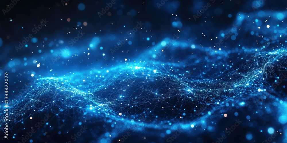 Aufkleber swirling blue light patterns create a mesmerizing effect in a digital representation of energy and m