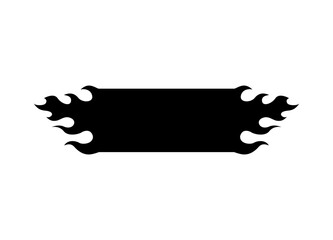 A striking abstract black banner with vivid flame-like edges, perfect for creative projects.