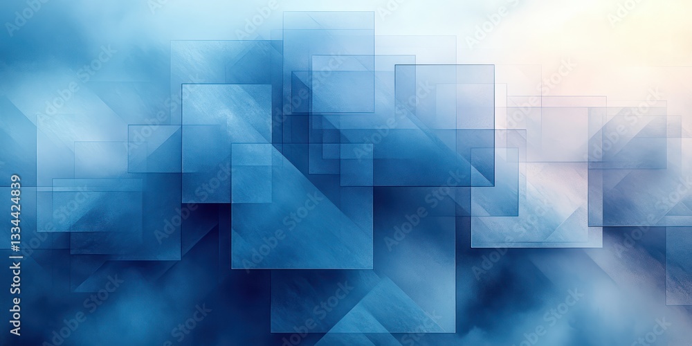 Aufkleber abstract geometric background with pastel blue and white gradients minimalist design with space for 