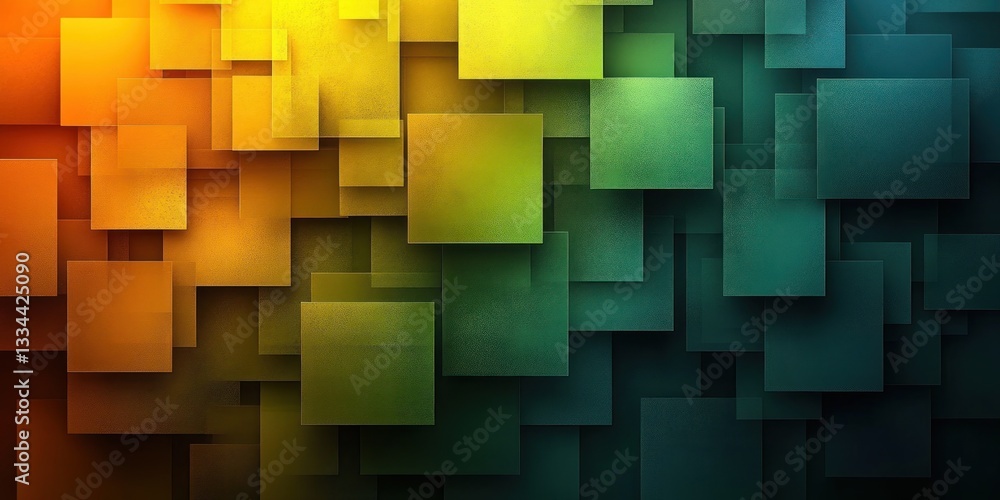 Poster abstract geometric background with overlapping rectangles in green and yellow for technology busines