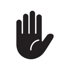 Fototapeta premium Hand icon, Black Silhouette Hand Symbol for Caution and Warning