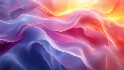 Obraz premium Dynamic abstract design with curved lines in vibrant pink blue yellow and purple smooth gradients