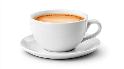Warm cup of coffee on a saucer ready for enjoyment in a cozy setting