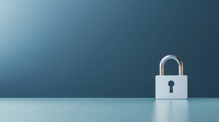 A close-up of a sturdy padlock placed on an aged wooden table with natural lighting effects