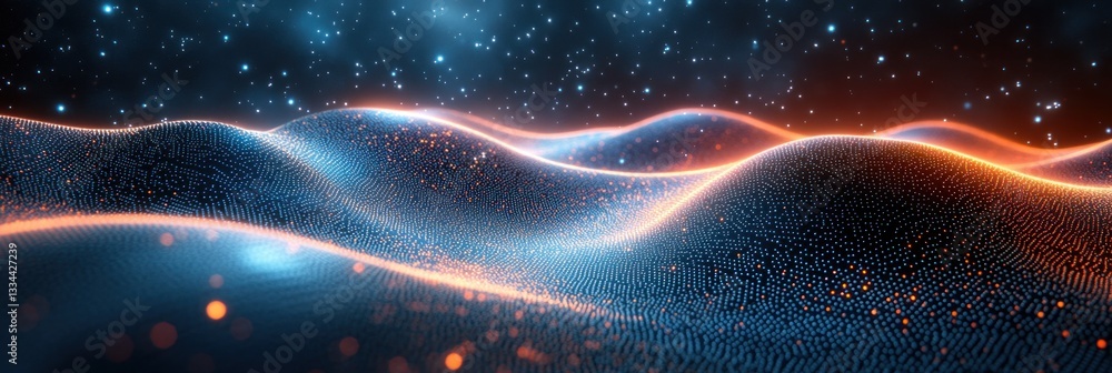 Poster futuristic medical background design with hexagonal patterns and abstract waveforms