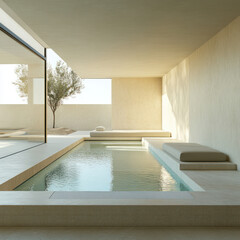 swimming pool and one small tree