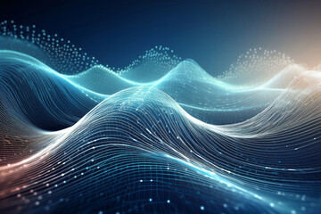 Abstract flowing neon wave purple background. High quality photo